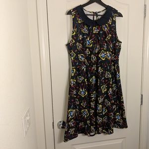 Sailor Moon Usagi print dress, peter pan collar